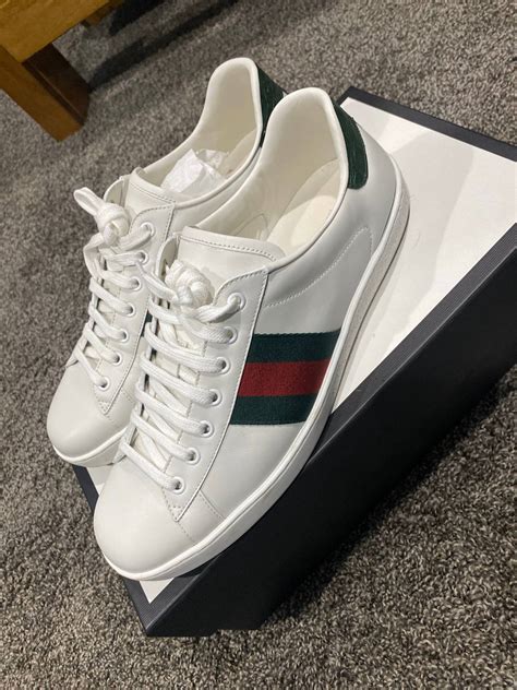 Gucci Gucci Mens Ace Leather Lace Up Sneakers Grailed