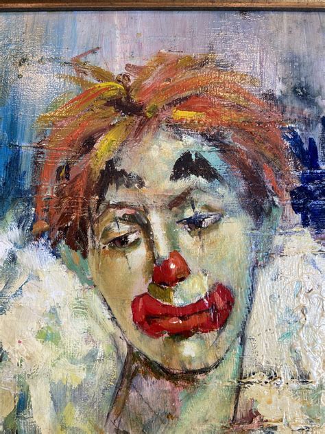 Vintage Clown Painting Charlie La Vene Antiques