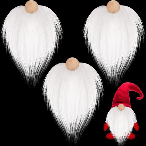 Gnome Beads And Fake Beards 6pcsset Faux Fur Dwarf Beard Wood Bead For