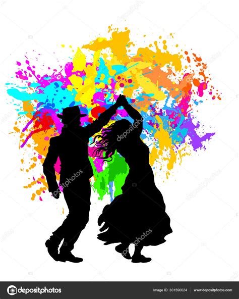 Country Western Couples Dancing Clipart