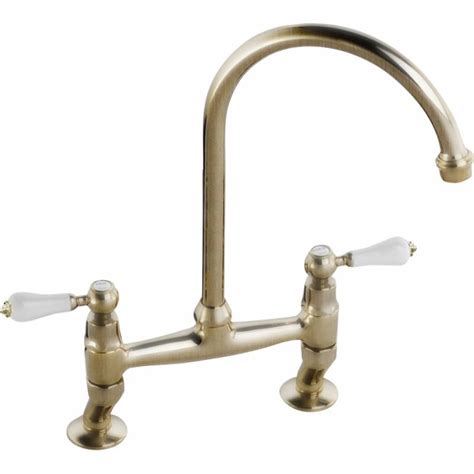 Abode Ludlow Antique Bronze Bridge Kitchen Sink Mixer Tap At1031