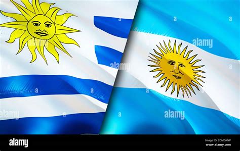 Uruguay And Argentina Flags 3d Waving Flag Design Uruguay Argentina Flag Picture Wallpaper