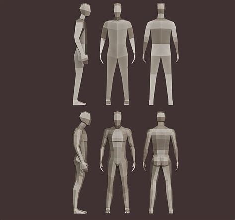 Low Poly Human Different Mannequins Free Vr Ar Low Poly 3d Model