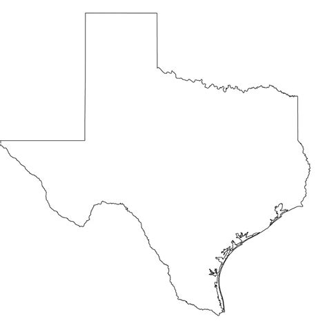 Texas Blank Outline Map Large Printable High Resolution And Standard