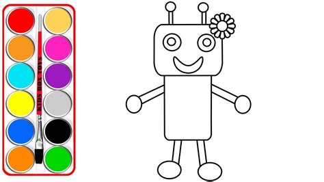 Robot Coloring Pages Cute Robot Coloring For Kids How To Draw A