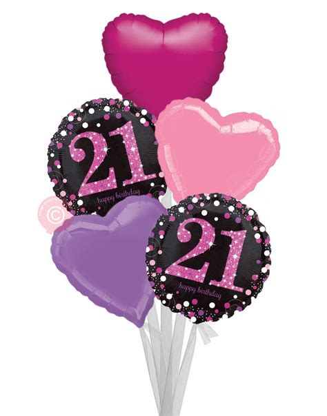 Personalised 21 Pink Celebration 21st Happy Birthday Balloons