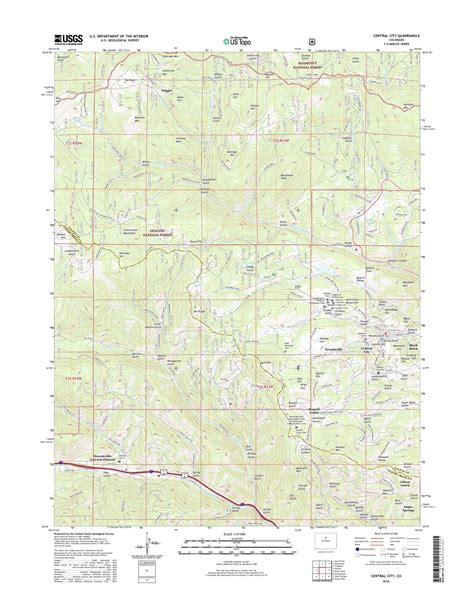 Mytopo Central City Colorado Usgs Quad Topo Map