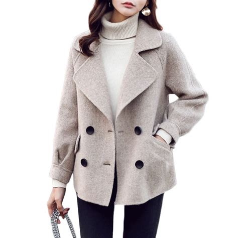 new casual wool coat 2019 autumn women fashion woolen coat female jacket short womens coats