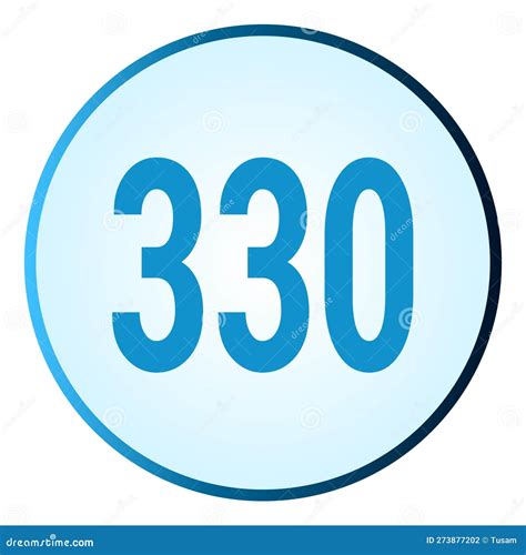 Number 330 Symbol Or Logo With Round Frame In Blue Gradient Color Stock