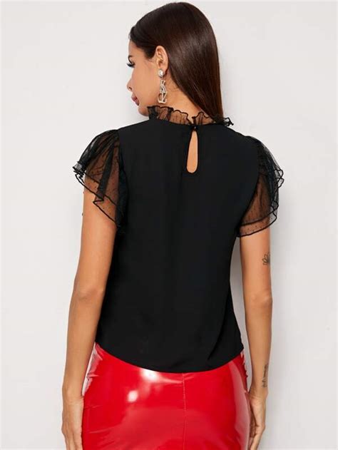 Shein Priv Top Transparent En Tulle Avec Plis Mode En Ligne Shein