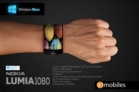 Nokia Lumia 1080 Is The Phone On Your Wrist Runs Windows Phone Blue