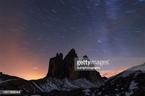 Tre Cime Di Lavaredo With Milky Way Dolomite Alps Italy High Res Stock