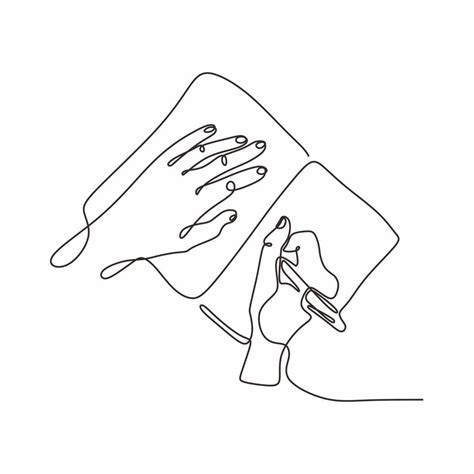 Continuous One Line Drawing Of Hand Writing With A Pen On Paper 3410006