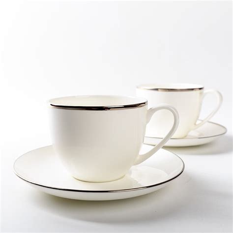 250ml Premium White Ceramic Bone China Gold Rim Cafe Coffee Cup With