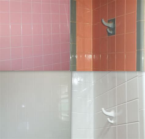 Here's a before picture of mandy's blue tub. Before and after reglazing the pink tile | Pink tiles ...