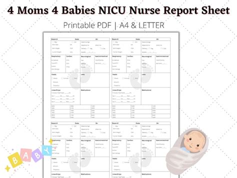 Ultimate Mom And Baby Report Sheet Nurse Brain Sheet Nicu Etsy