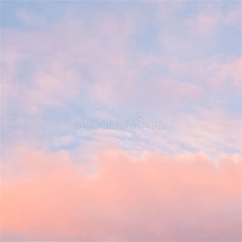 Background Of Blue Sky With Pink Clouds In Sunset Stock Photo Image