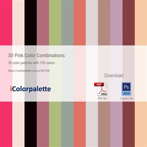 Pink Color Combinations Curated Collection Of Color Palettes
