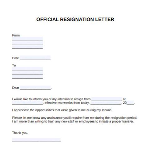 Free 15 Sample Two Weeks Notice Letter Templates In Ms Word Pdf