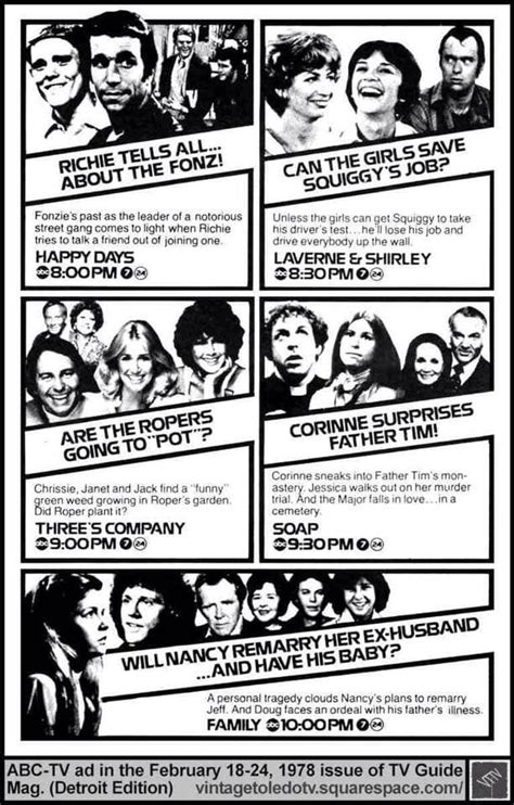 Tuesday Night Lineup I Remember Abc Print Print Ads Everybody Up