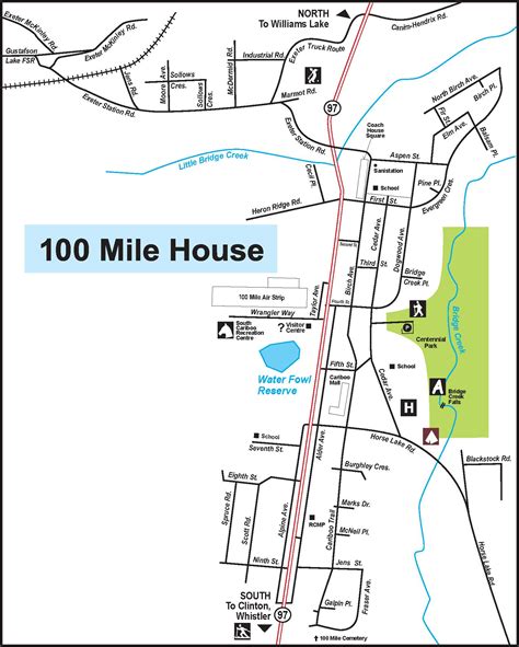 100 Mile Town Map South Cariboo 100 Mile House