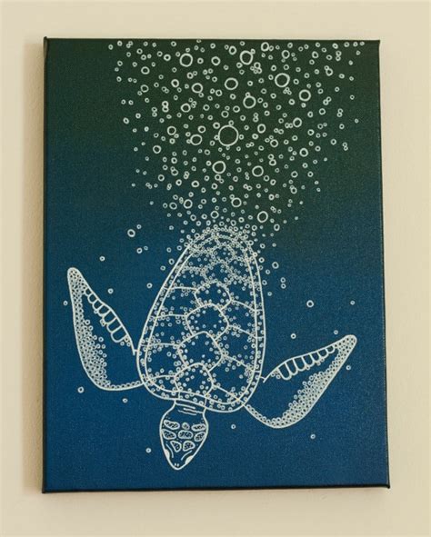 Sea Turtle Painting Ocean Inspired Art Nautical Wall Art Etsy Etsy