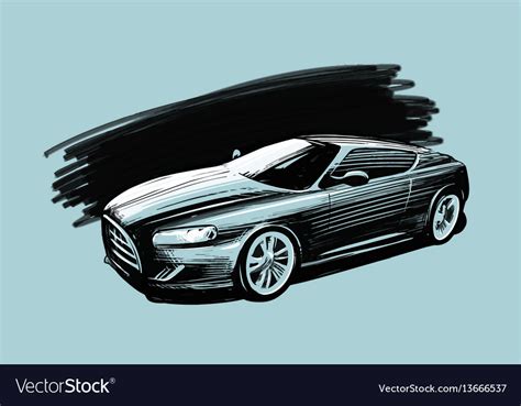 Sports Car Vehicle Sketch Royalty Free Vector Image