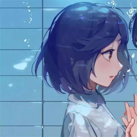 Pool Underthewater Animegril Couple 對貼 情侶對貼 頭貼 Anime Girlxgirl