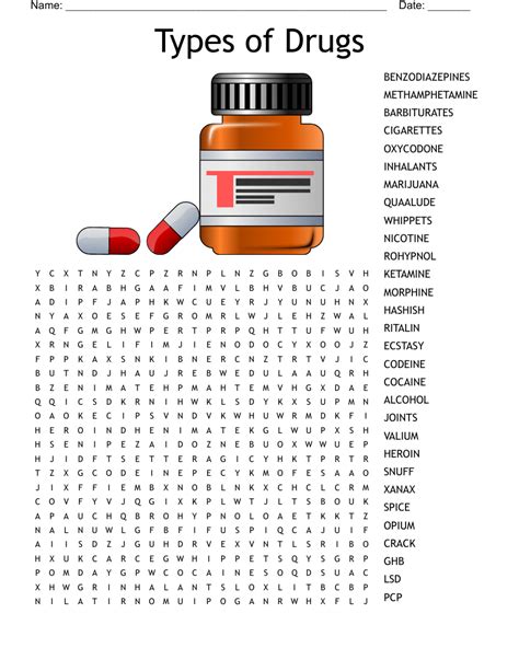 Substance Abuse Word Search Wordmint
