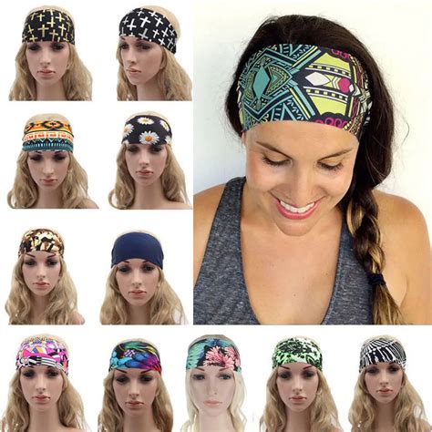 Women Sport Sweat Sweatband Headband Stretch Hair Head Band Headwear