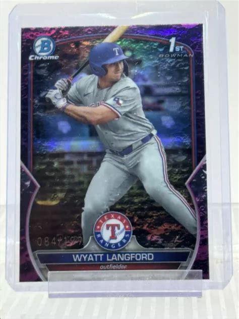 WYATT LANGFORD 2023 Bowman Chrome Draft 1Er Fuchsia Lunaire 199 Q1421