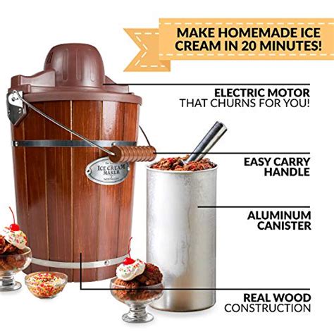 Nostalgia Electric Bucket Ice Cream Maker With Easy Carry Handle Makes Quarts In Minutes