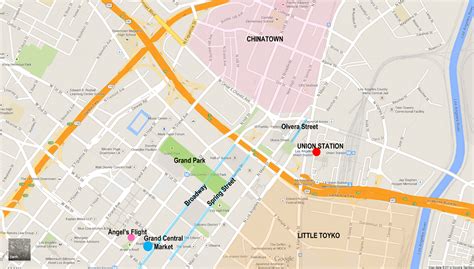 Dtla Map1 Downtown Los Angeles Walking Tour California