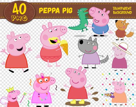 Peppa Pig Clipart Peppa Pig Characters Peppa Pig Png Etsy