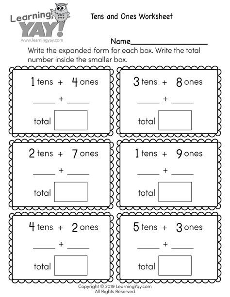 Tens And Ones Worksheet For 1st Grade Free Printable