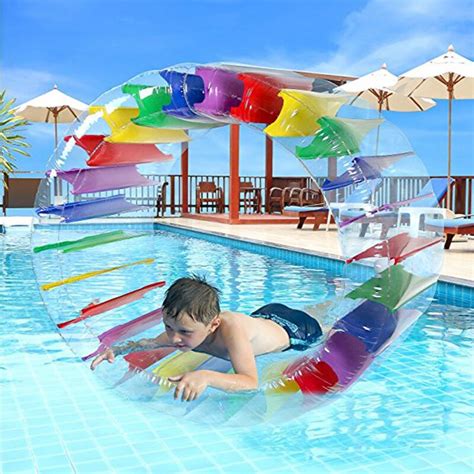 2018 Rainbow Swimming Ring Colorful Giant 90cm Inflatable Water Wheel