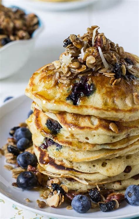 Blueberry Granola Crunch Pancakes Spicy Southern Kitchen