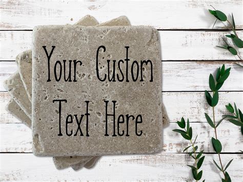 Custom Stone Coasters Set Of 4 Personalized Coaster With Etsy Uk