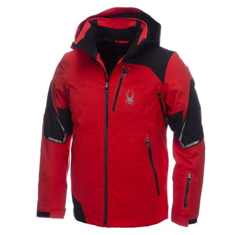 Spyder Leader Ski Jacket Men Volcano Red Black Ski Jacket