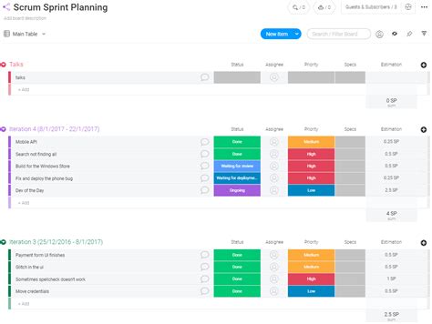 Scrum Sprint Planning Template