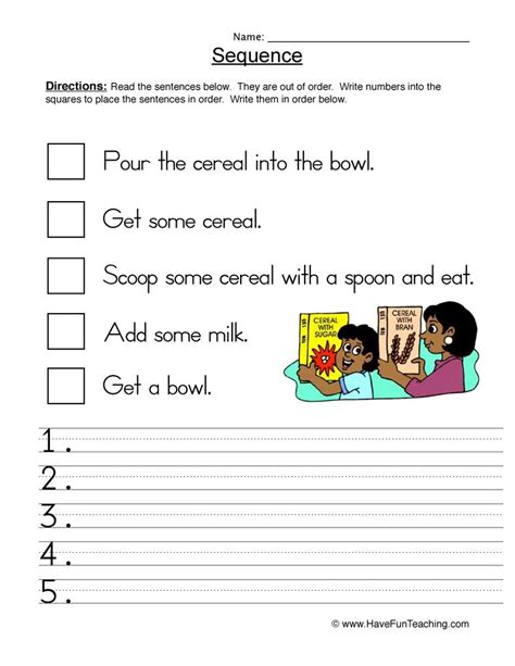 Morning Routine Sequence Worksheet Have Fun Teaching Sequencing