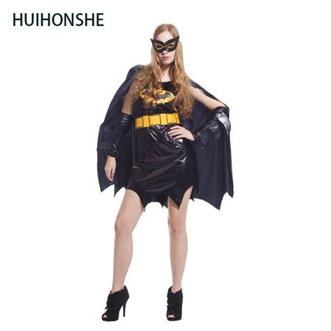 Huihonshe Black Batman Costume Adult Batgirl Women Halloween Costumes For Women Sexy Superhero