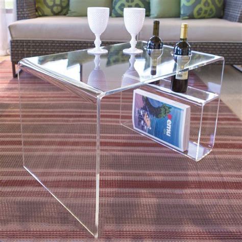 Transparent Perspex Clear Acrylic Coffee Table With Magazine Rack Buy