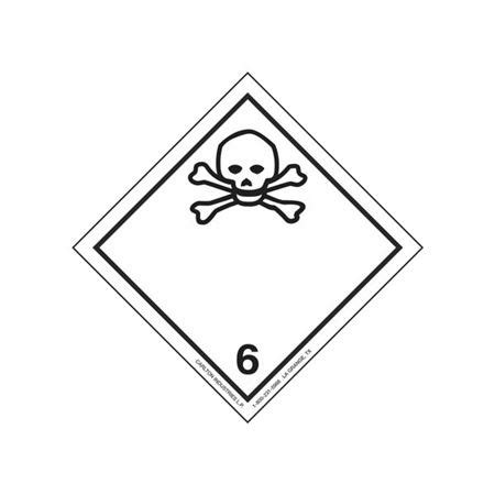 GHS Class 6 Poisonous Material Label Transport Pictogram 4 Inch