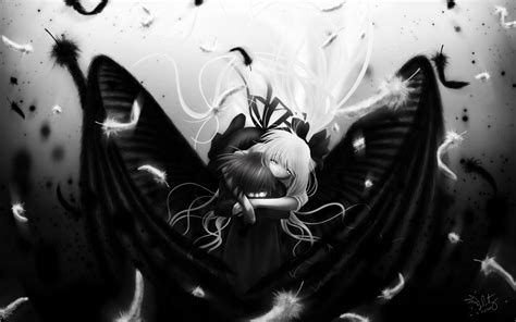 Anime Girl In Black And White Wallpapers Hd Desktop And