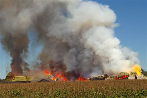 Smoke Fire Barn Explosion Flame Heat Danger Destruction Farm Disaster