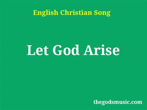 Let God Arise Christian Song Lyrics