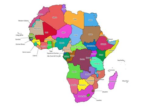 Africa Labeled Map Labeled Maps