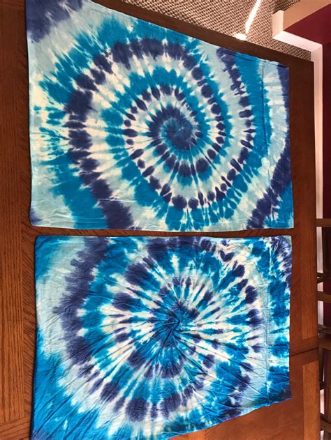 Pillowcases Tie Dyed In Blues Etsy