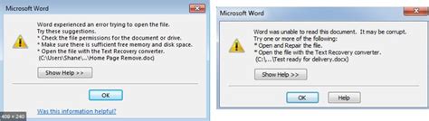 You Receive Error Messages When Opening An Office Document Office
